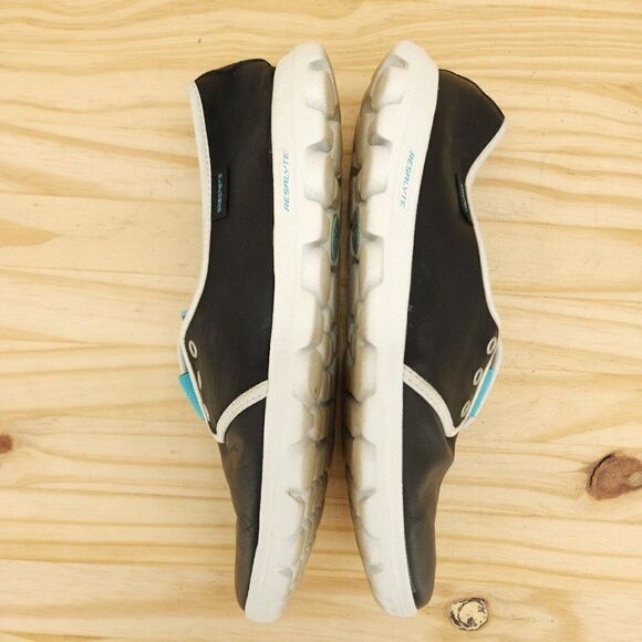 Skechers Go Walk Womens Shoes Sz 9 Black Leather Slip On Loafers Comfort Walking - Picture 6 of 9